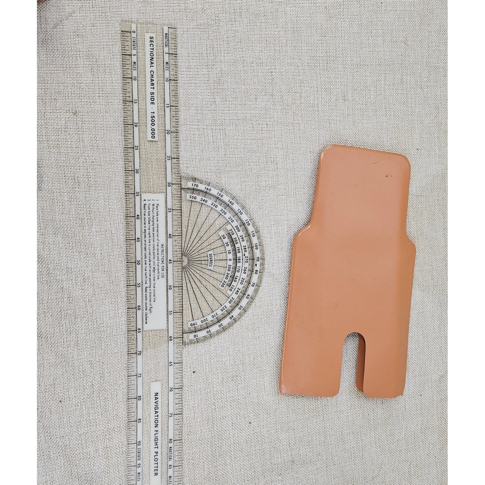 Vintage Flight Computer Plotter Protractor Navigation Pilot Aviation Tools Set - Picture 10 of 10